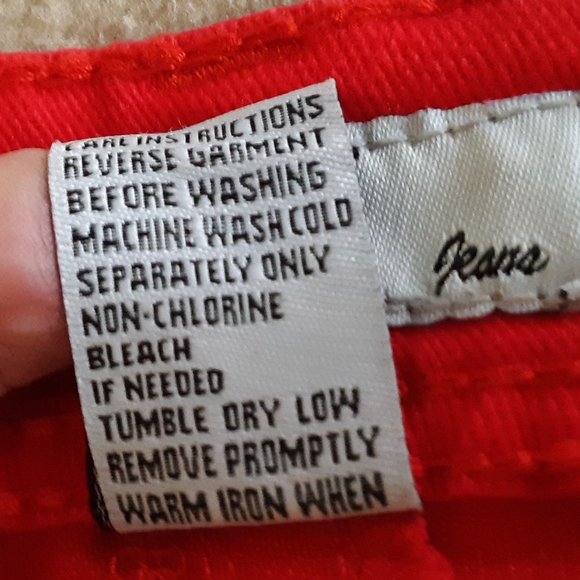 Klip Rhinestone Red Denim Jeans Sz 7 - Picture 5 of 10